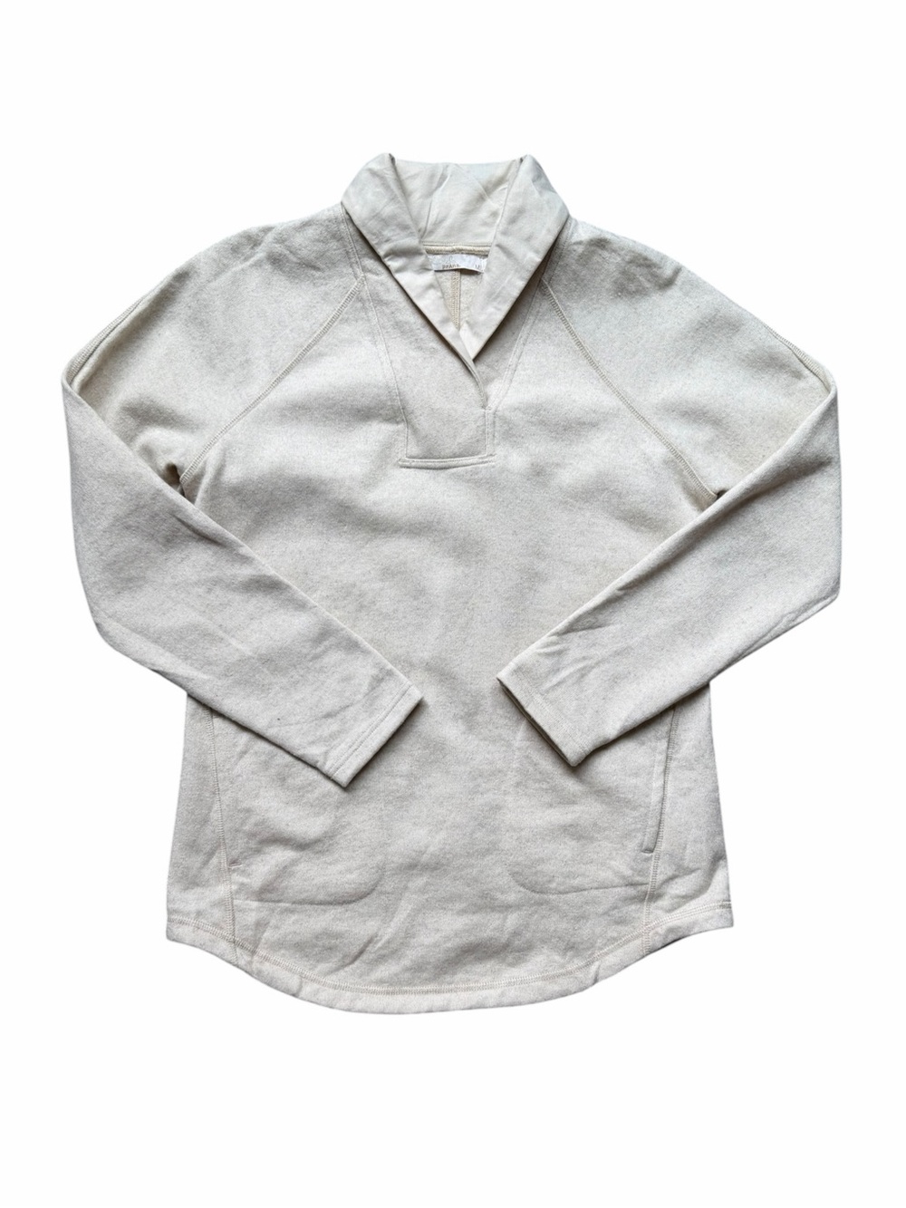Prana Ziller Cream Heathered Wool Blend Tunic Sweater